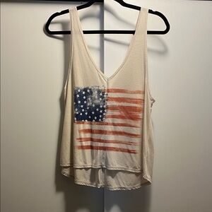 Women's Cream American Flag Tank Top